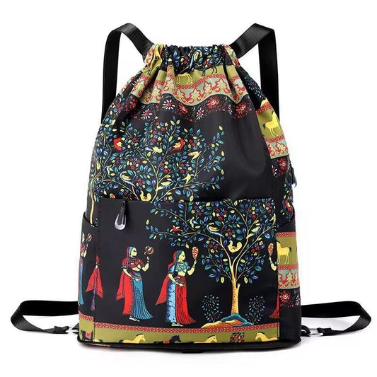 Foldable Dry-Wet Separation Backpack – Waterproof Nylon, Large Capacity, Drawstring, Travel & Sports (3 Styles)