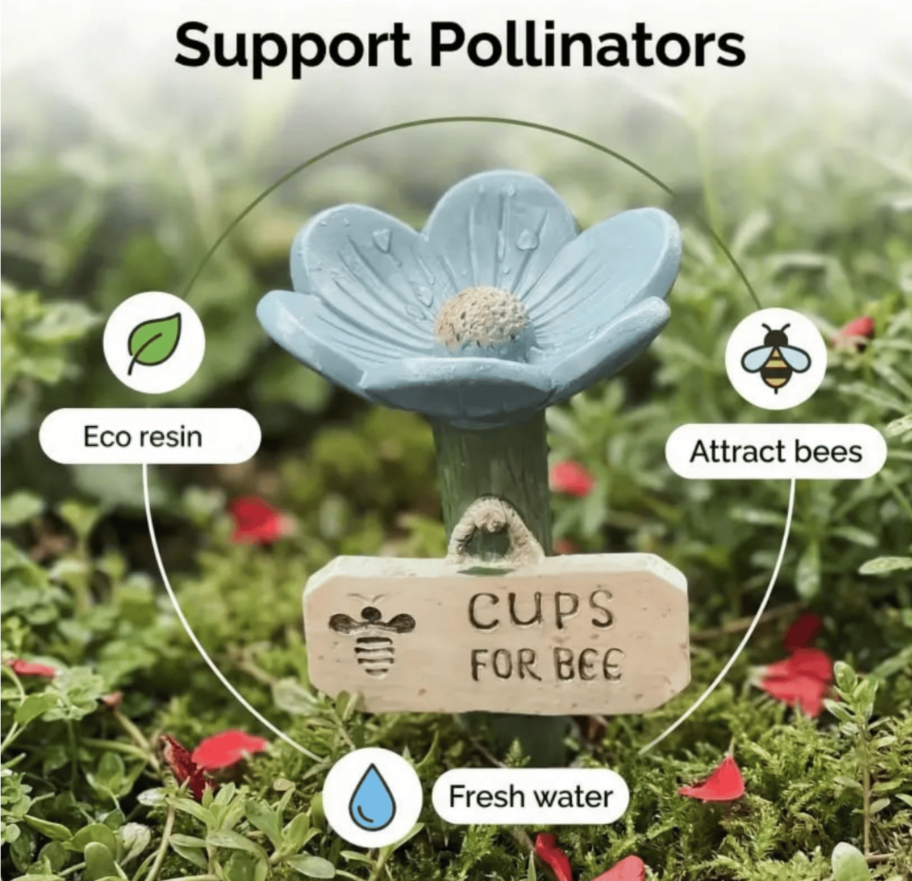 🐝Flower-Shaped Bee Watering Station💧