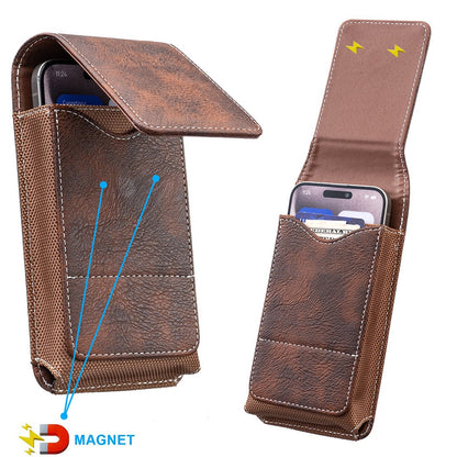 ⚡Big Discount | Waist Belt Cell Phone Pouch 📱 Multi-Pocket Leather  Card Holder