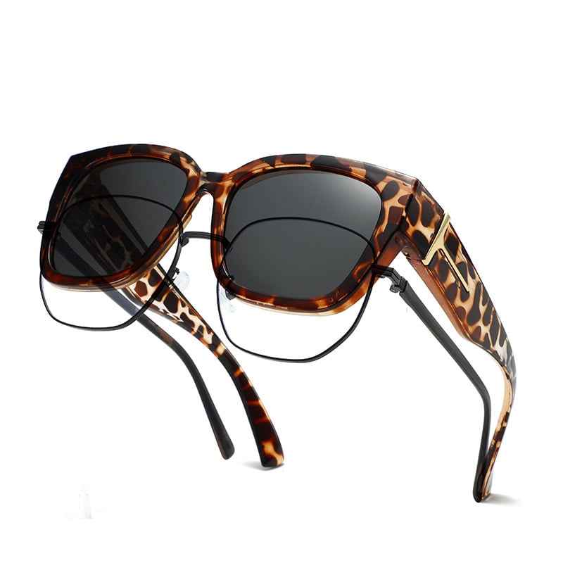 Mirrored Sunglasses Polarized Fit Over Glasses for Women Men for Driving