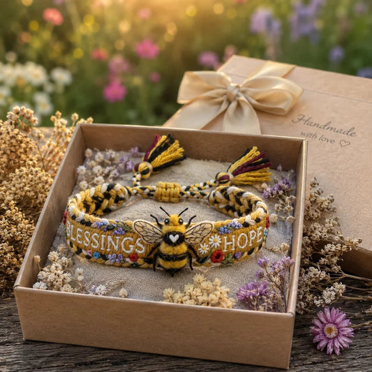 🌼Bendiciones y esperanza 🐝Pulsera tejida a mano de edición limitada Abeja melífera 2026