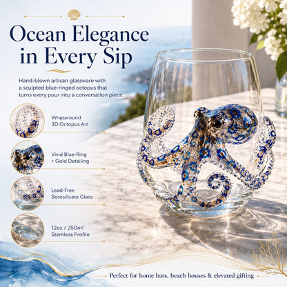 🔥HOT SALE🔥🌊Artisanal Blue Ringed Octopus Glassware