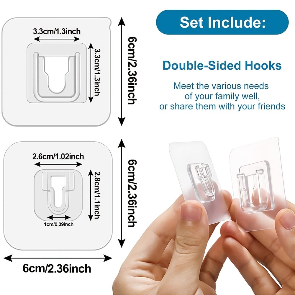💕⚡10/30/50 pairs Wall Hooks Hanger Double Sided Adhesive Suction Cup Sucker Kitchen Bathroom Wall Storage Holder Organizer