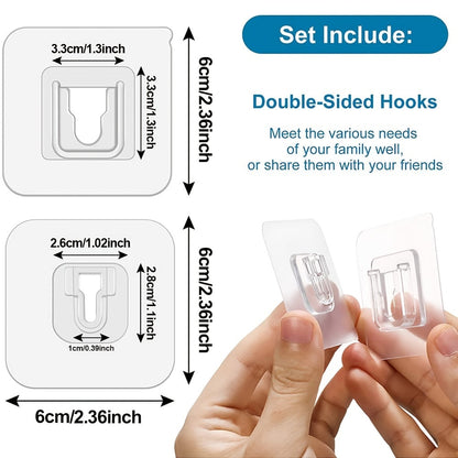 💕⚡10/30/50 pairs Wall Hooks Hanger Double Sided Adhesive Suction Cup Sucker Kitchen Bathroom Wall Storage Holder Organizer