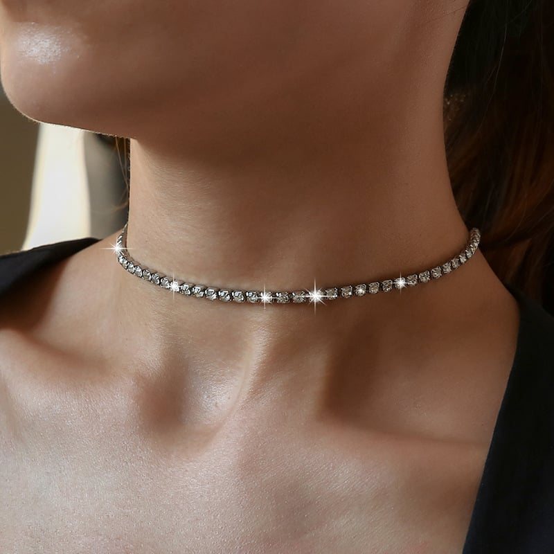 💥"Crystal' Tennis Necklace  +  Free  Bracelet