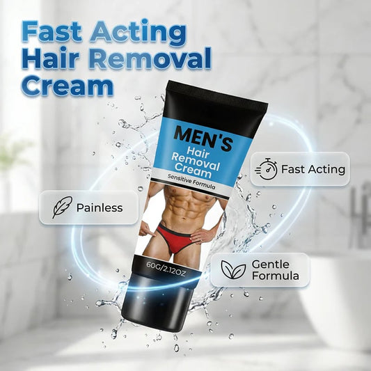 🔥 Buy 1 get 1🧔💨 Men's Gentle Hair Removal Cream – No Razor, No Pain, No Irritation | Smooth in 5 Mins ⏱️✨