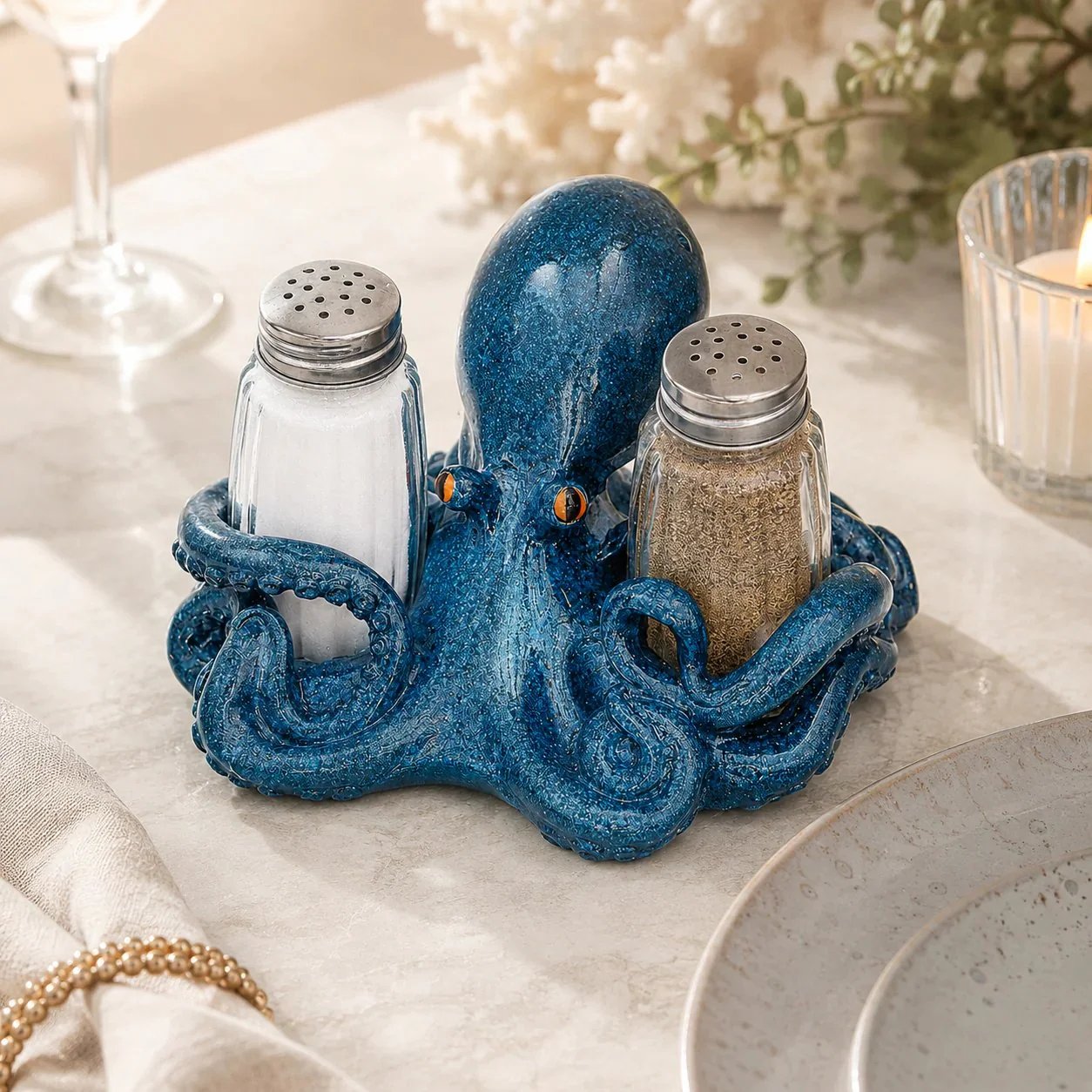 🔥HOT SALE🔥Coastal Animal Salt & Pepper Shaker Holder Set
