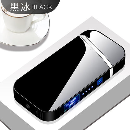 Metal Electric Lighter, Dual Arc, Windproof, LED Battery Indicator, Automatic Protection