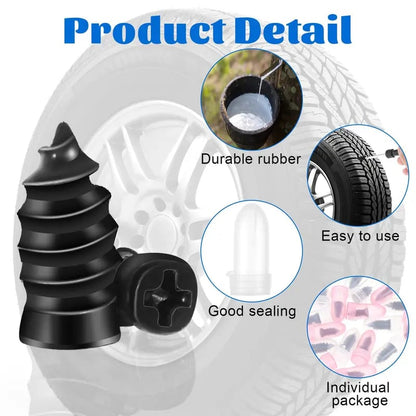 60Pcs Tire Repair Screws Plugs, Self-service Tyre Repair Vacuum Rubber Nails Kit