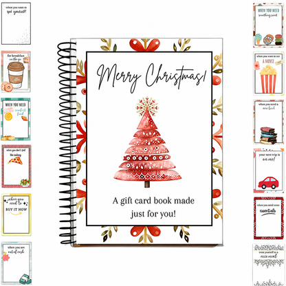 🎄 Spiral-Bound Christmas Gift Card Book with 12 Themed Pages 🎁