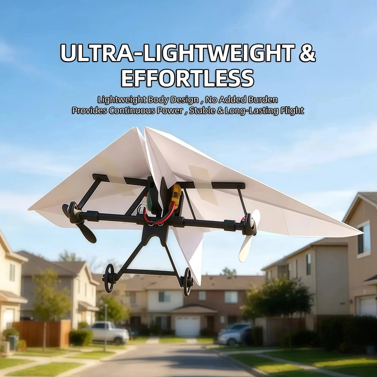 Power-Up RC Paper Airplane Kit with Gyro Stabilizer – DIY Electric Remote Control Plane with Dual Propellers, Lightweight Foldable Flying STEM Toy