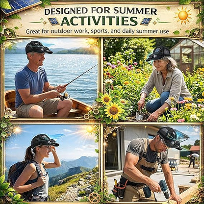 ☀️ HOT SALE 2026 Pro Outdoor Cooling Hat – Solar + USB Dual-Powered Fan Cap with UPF 50+ Sun Protection