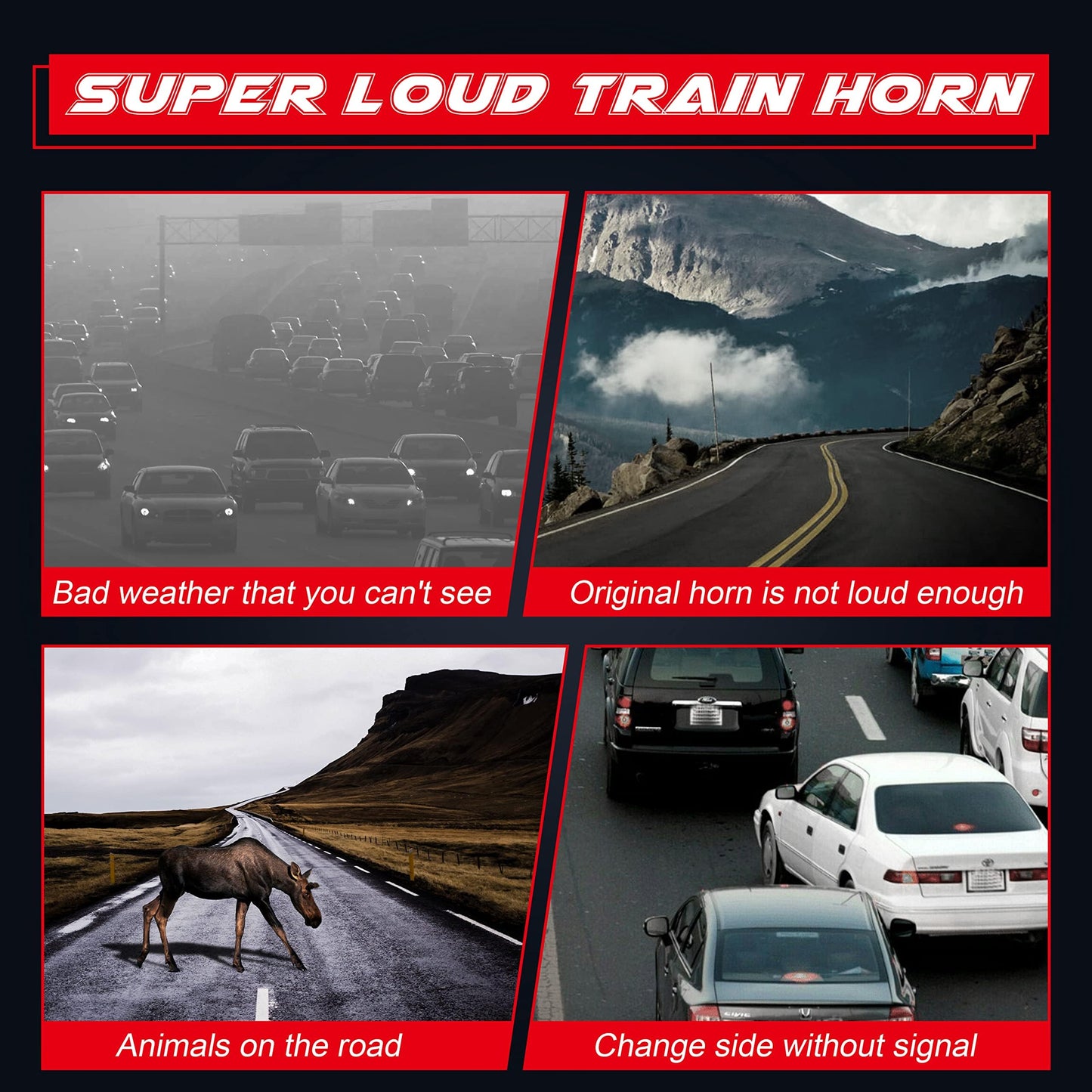 🔥150DB Air Train Horn Kit with Compressor