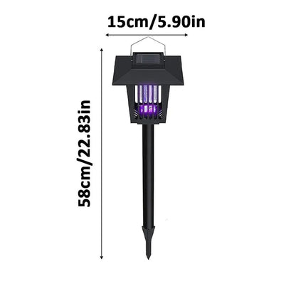 Eco-Friendly - 2-in-1 Flickering Flame - Solar Powered Mosquito Zapper & Garden Stake Light