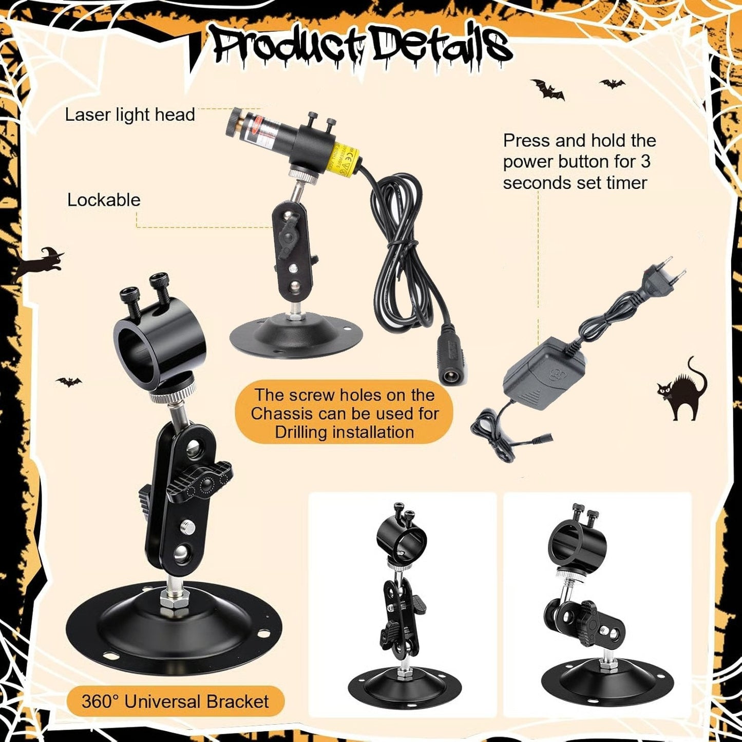 👻Green Laser Swamp Light Set | 360° Adjustable | Spooky Atmosphere Creator
