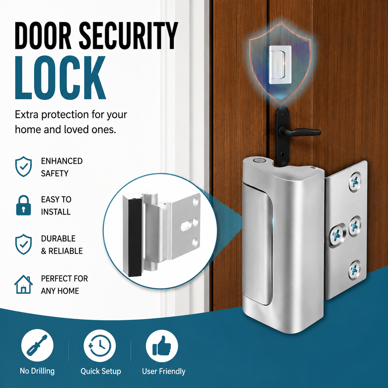High-Security Metal Door Lock