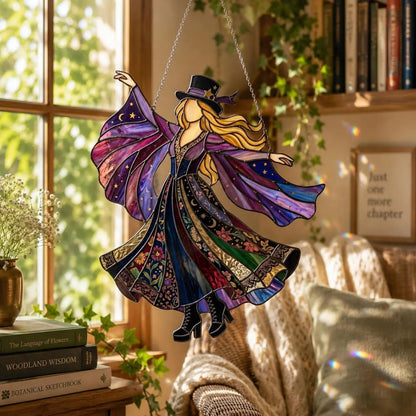 💥 LAST DAY 57% OFF - 💃 Stevie Nicks 🤘 Handmade Stained Glass Spinning Suncatcher