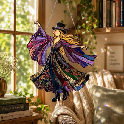 💥💃🤘 Handmade Stained Glass Spinning Suncatcher
