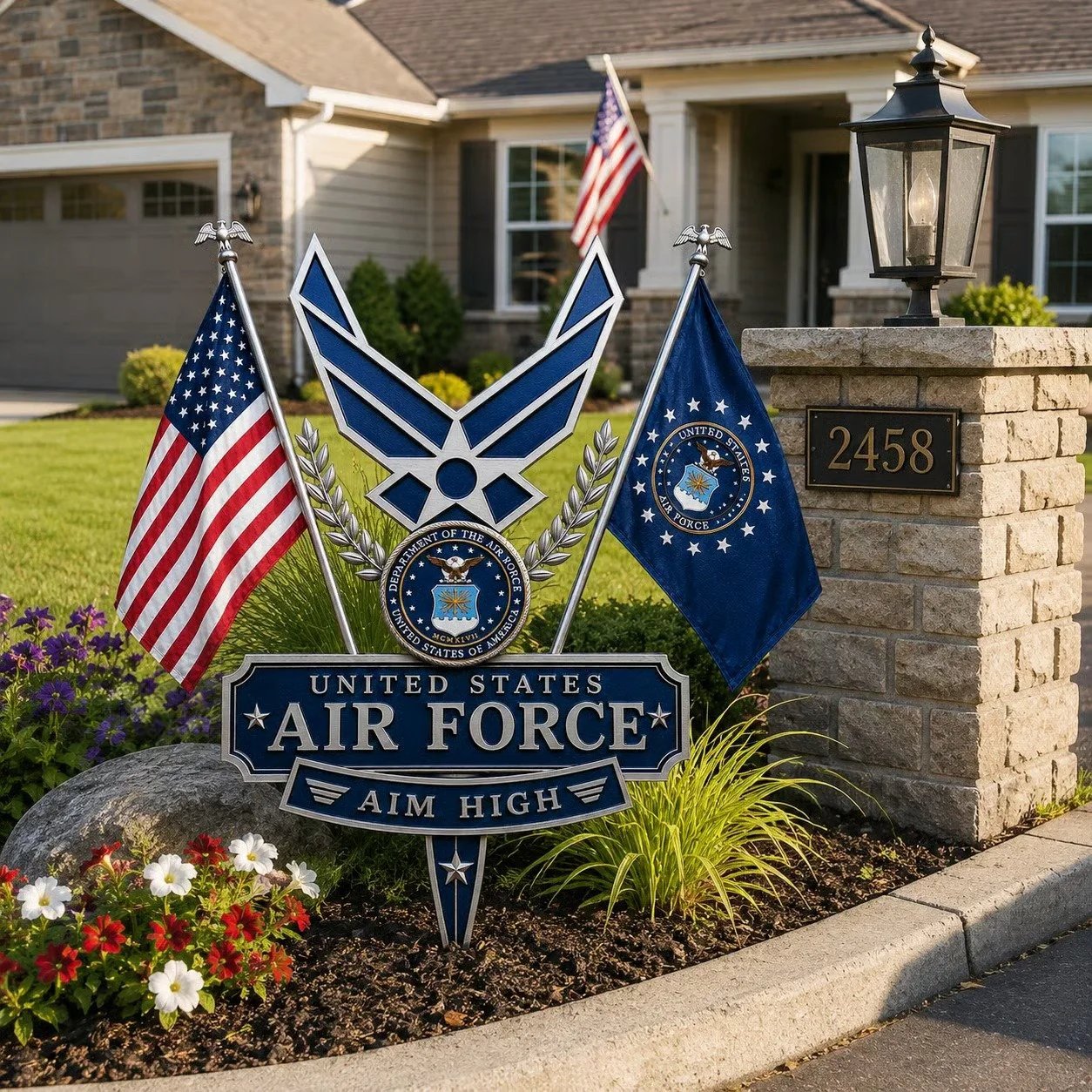 🎖️-US Marine Corps Semper Fidelis Tribute Garden Stake - ✈️