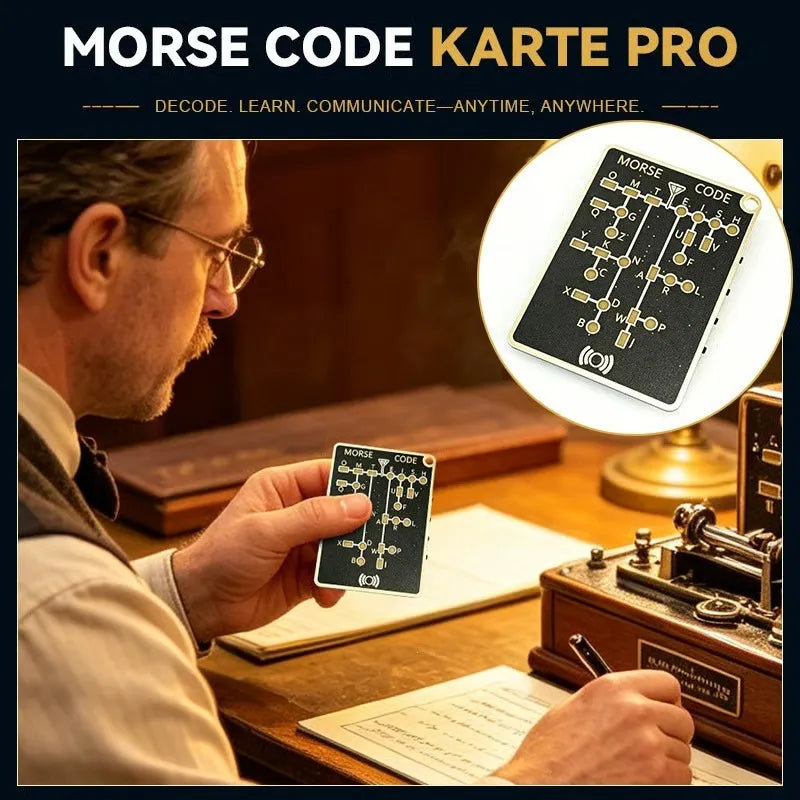📟 Morse Code Trainer Card Pro (LED Edition)