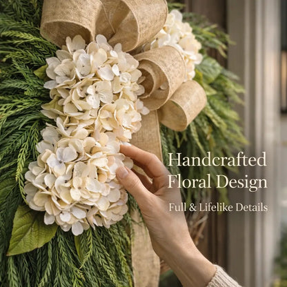 🎉🌸Handcrafted Hydrangea Wreath – The Perfect All-Season Front Door Decor