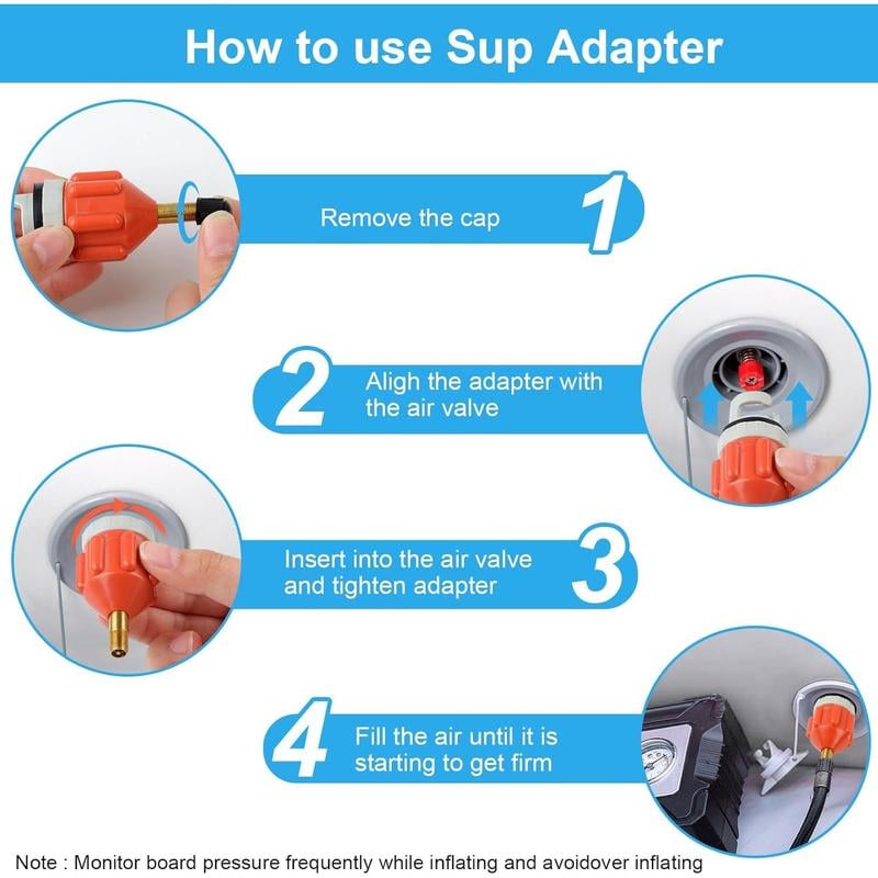 2 count Stand Up Paddle Board Pump Adapter, Sealing Inflatable Boat SUP Pump Adaptor