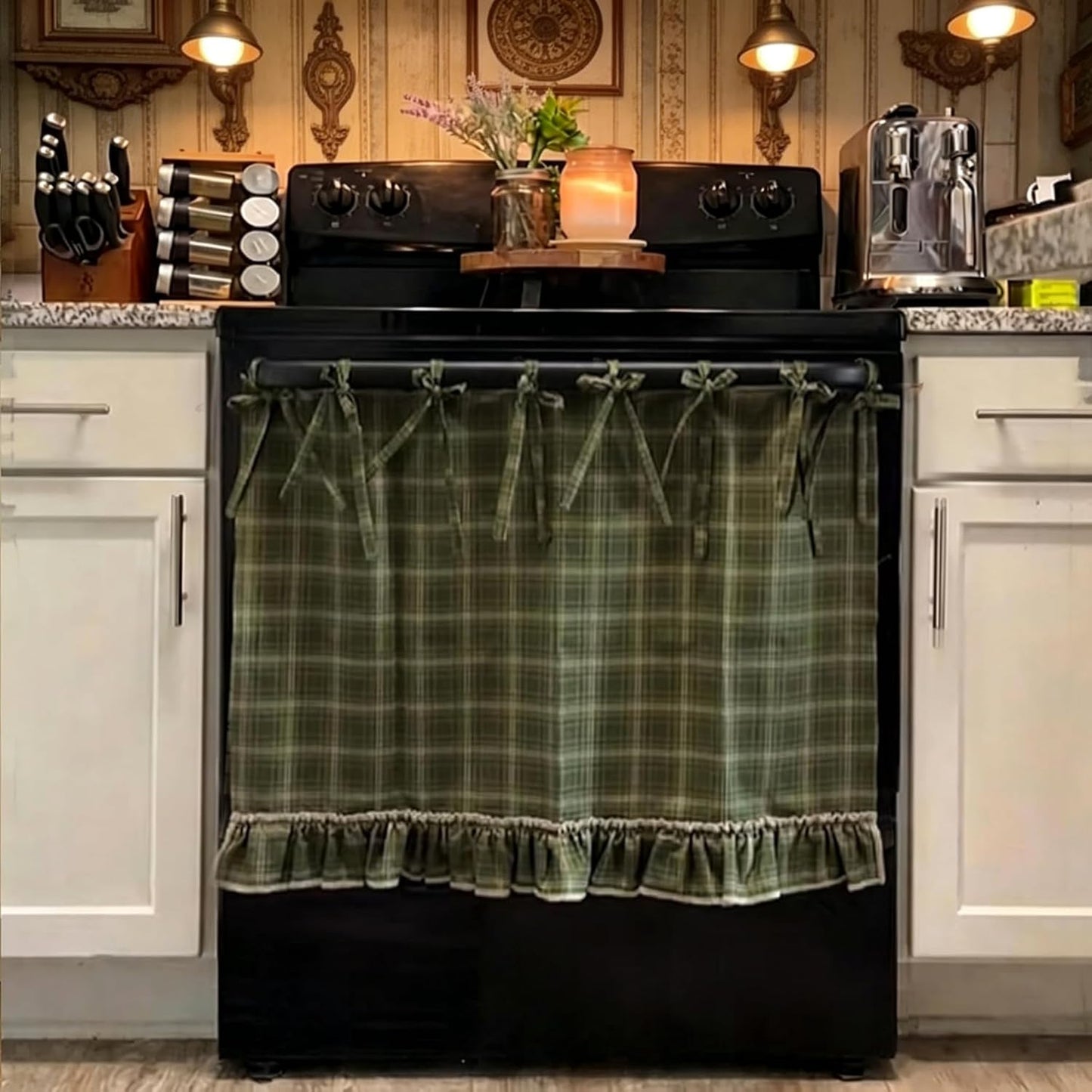 🧺 Handmade Oven Skirts | Farmhouse Kitchen Décor🔒 Heat-Resistant | 🎀 Effortless Install | ✨ Hide Clutter & Elevate Style