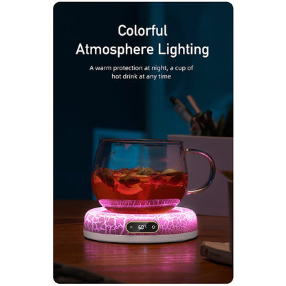 💥Lava Coaster Warmer Adjustable Temperature With Light🔥☕