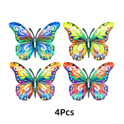 🔥2026 HOT SALE 49% OFF🦋4Pcs Butterfly Metal Wall Decor,Outdoor Hanging Wall Art Sculptures Decoration