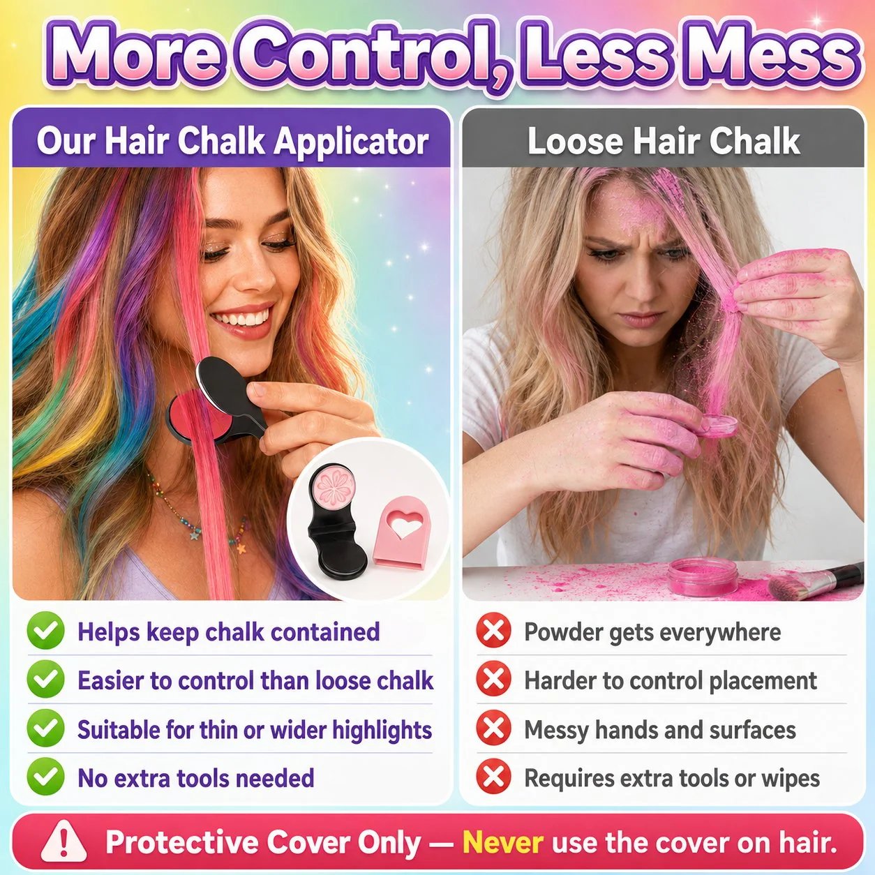 🔥50% OFF - 🌈12-Color Temporary Hair Chalk Applicator Set