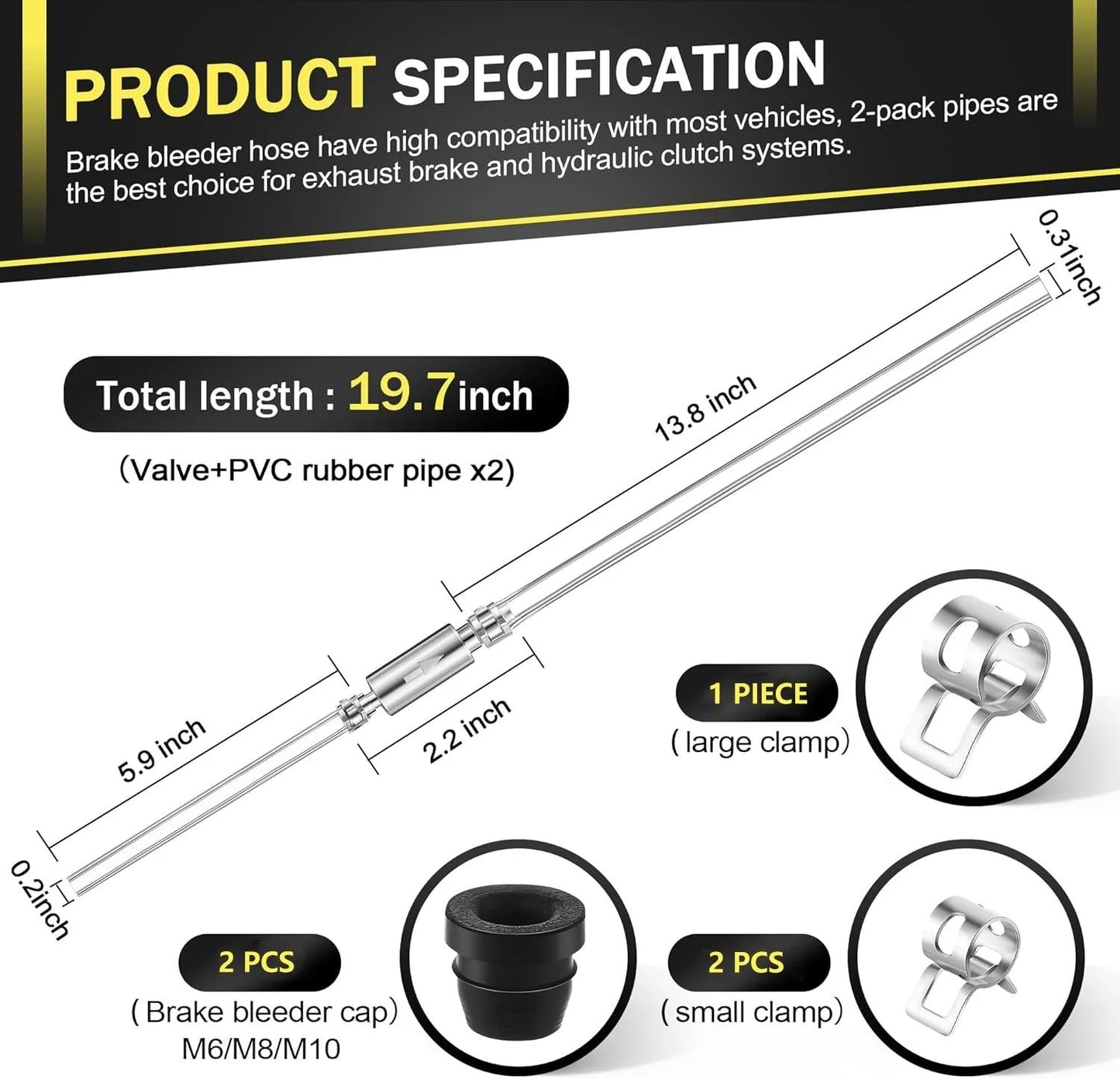 💥 Brake Bleeder Hose Kit – Easy One-Person Bleeding