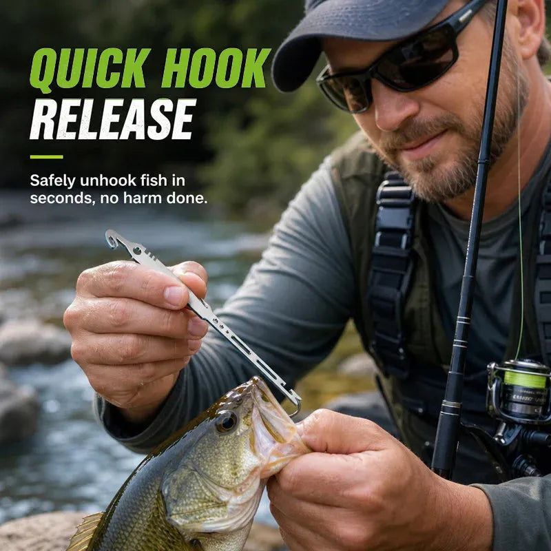 ⏳Limited-time Buy 1 Get 1 Free⏰6-in-1 Stainless Steel Fishing Multi Tool Hook Remover and Knot Tyer🎣🐟