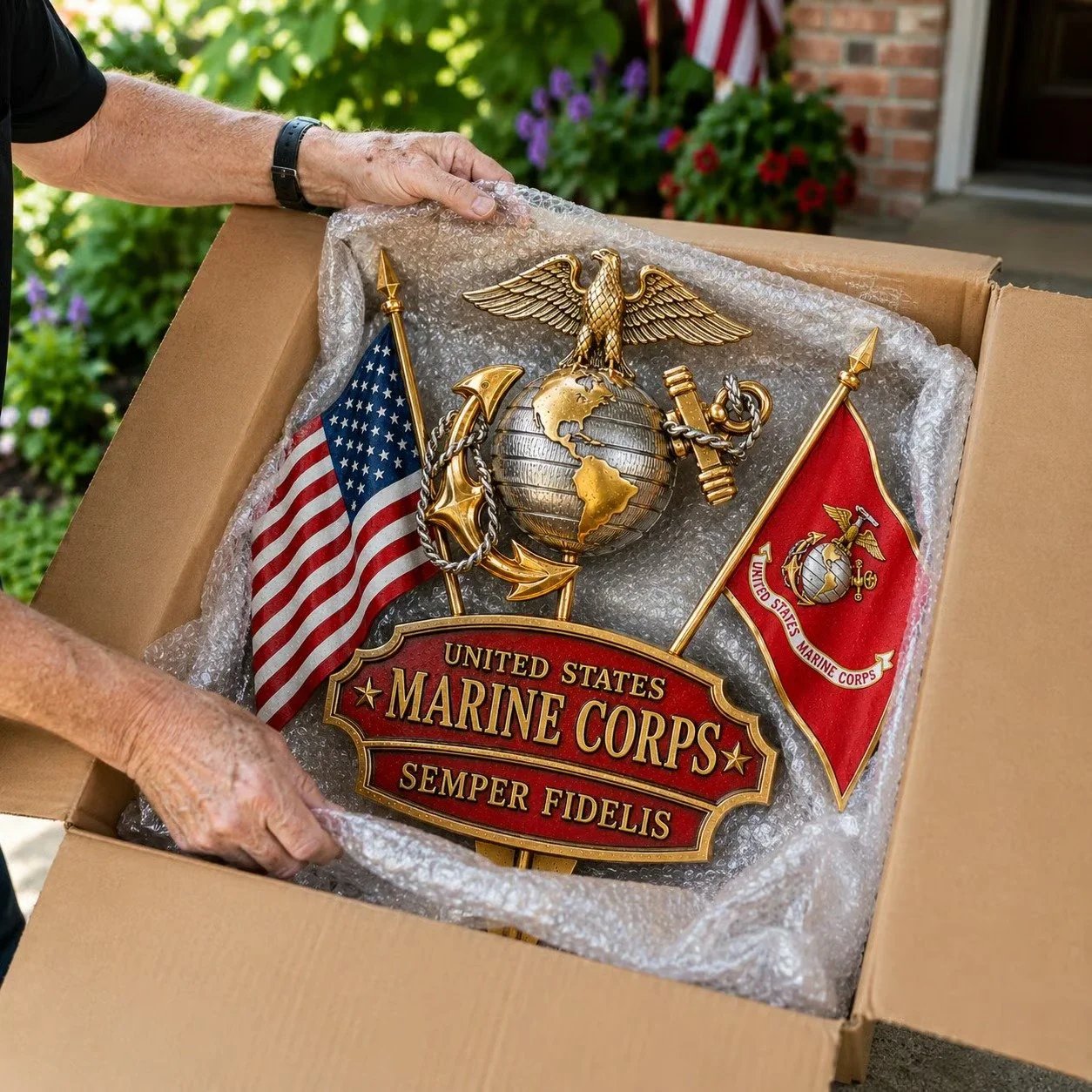 🎖️-US Marine Corps Semper Fidelis Tribute Garden Stake - ✈️