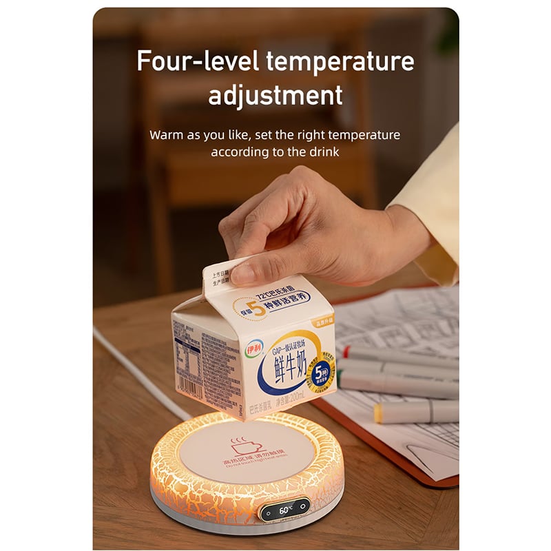 💥Lava Coaster Warmer Adjustable Temperature With Light🔥☕