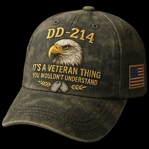 DD-214 Veteran 3D Embroidered Cap - “IT'S A VETERAN THING YOU WOULDN'T UNDERSTAND”🎁