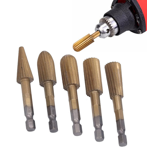🔥HOT SALE🔥⚡5‐Pack High‐Speed‐Steel Hex‐Shank Rotary File Burr Set