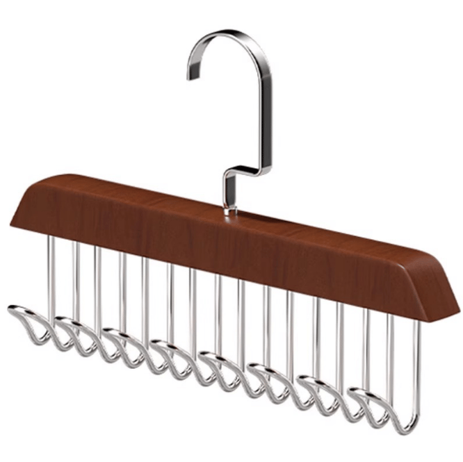 Multi-Functional Wooden Vintage Wardrobe Hanger with 8 Hooks