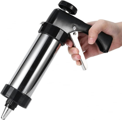 Stainless Steel Cookie Press with 13 Discs & 8 Nozzles