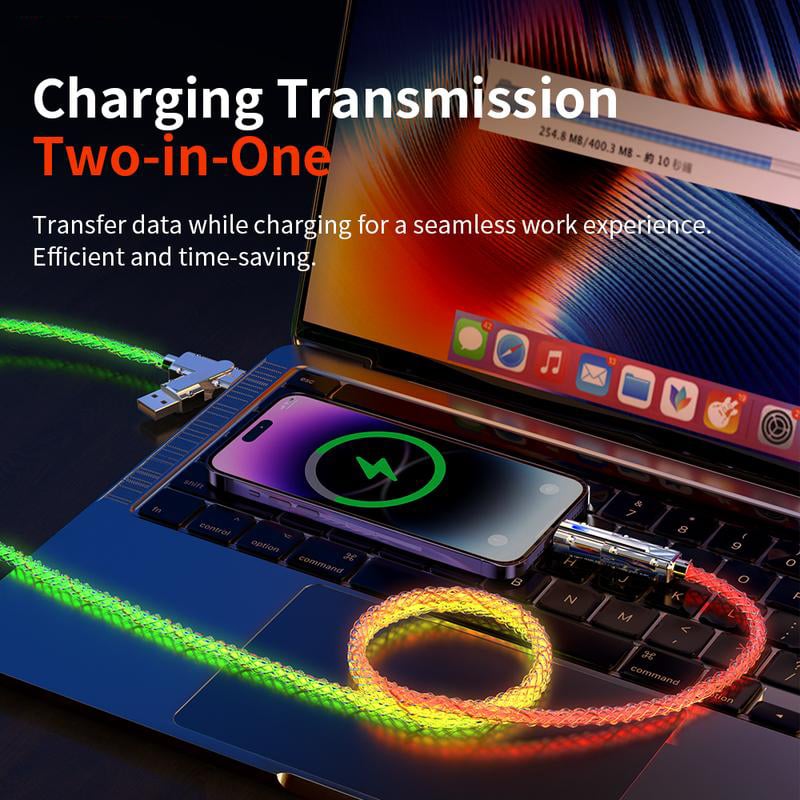 🎁Four-in-One  Colorful lights Data Cable
