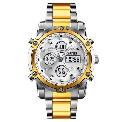 Waterproof Military Watch for Men – Analog-Digital, Stainless Steel & Shock-Resistant 🛡️