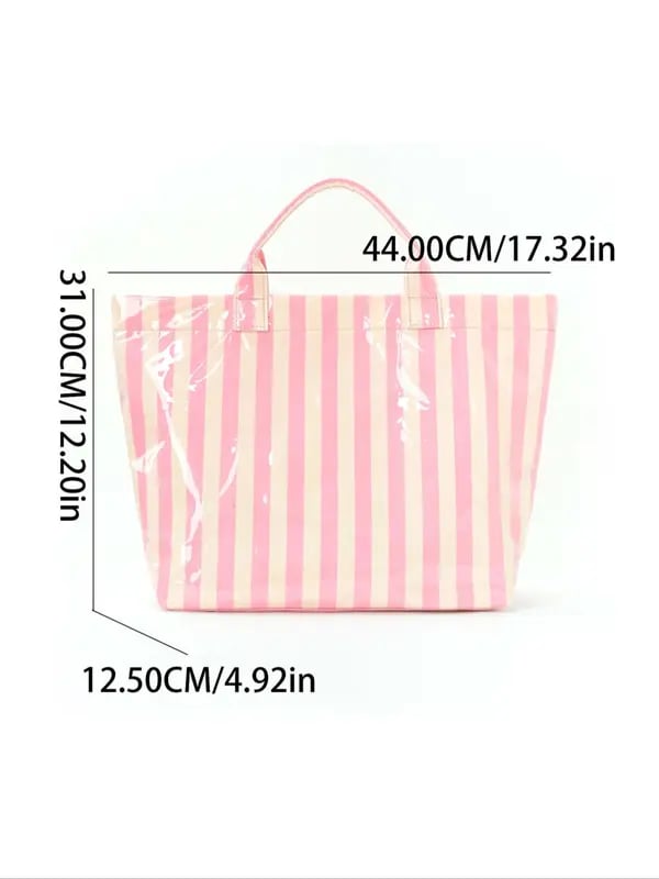 🔥Hot Sale 🌟Striped tote bag, stylish and lightweight tote bag, large capacity portable travel shoulder bag