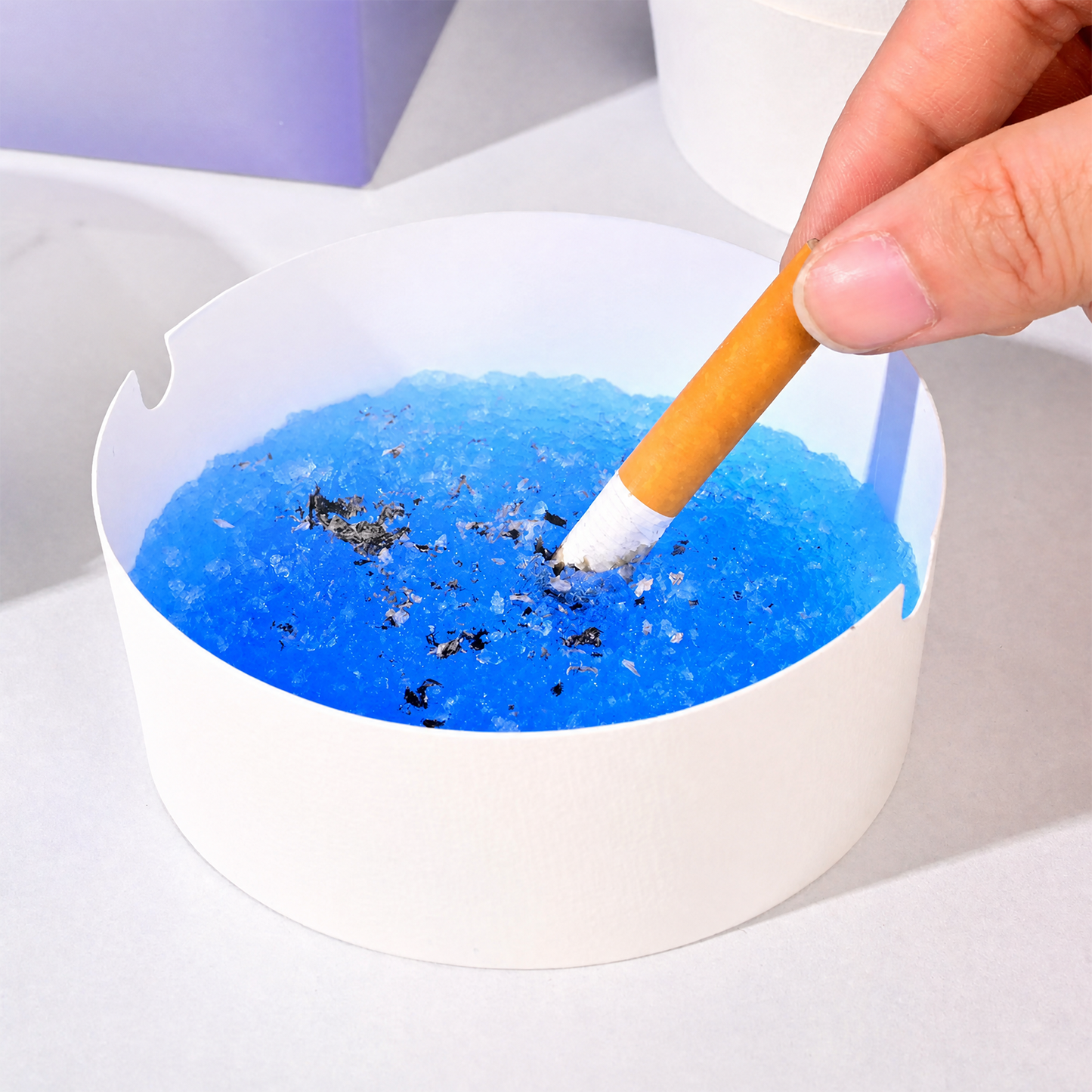 Disposable Ashtray 25-Pack, Portable & Eco-Friendly Paper Ashtrays with Deodorizing Smokeless Gel, for Indoor Outdoor Use, Travel, Car Cup Holder, Parties and Camping