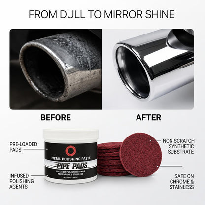 MirrorFinish Pads Remove scratches and oxidation.