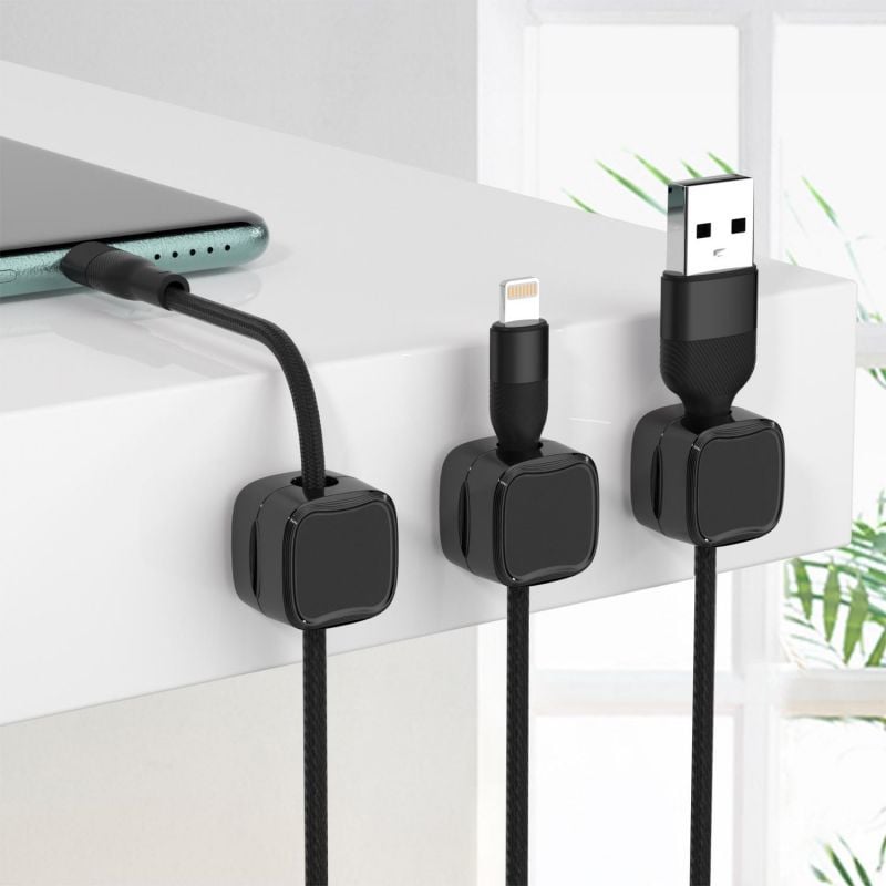 🔥Magnetic cable organizer, simple and secure adhesive cable management.