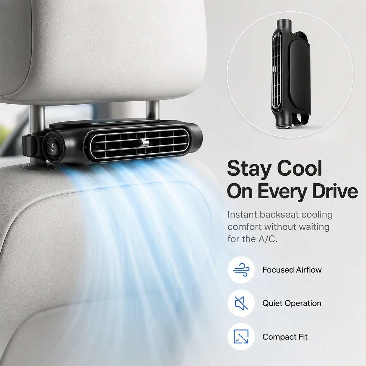Rechargeable Car Seat Cooling Fans