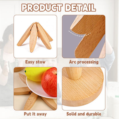 ✨🎄Natural Tree Trivet Set - 4 Wooden Trivets & 1 Stand Like a Christmas Tree🎄