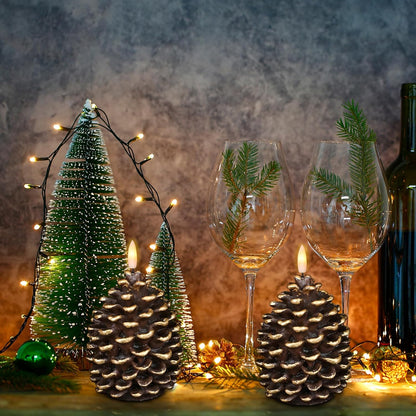🎅2026 Christmas Promos🔥Flameless Pinecone Candles Battery Operated