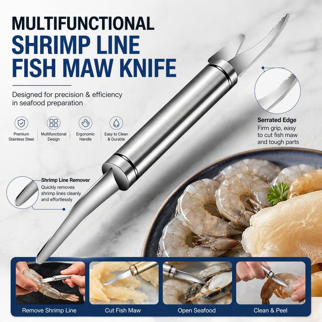 5 In 1 Multifunctional Shrimp Line Fish Maw Knife Shrimp Peeler