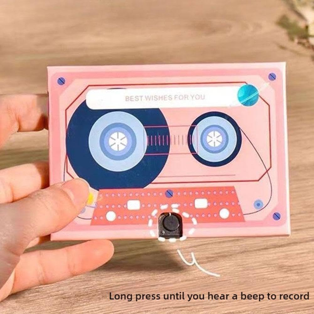 🏆Hot Sale ⚡Retro Cassette Voice Recordable Greeting Card - 60s Message Recorder Gift