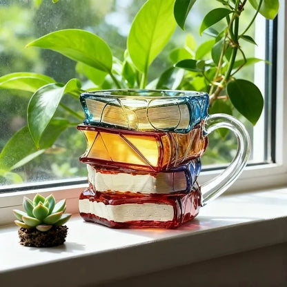 🎁 fun gift  🔥 Unique Glass Craft Innovative 3D Painting Book Mug
